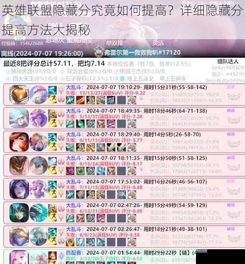 英雄联盟隐藏分究竟如何提高？详细隐藏分提高方法大揭秘