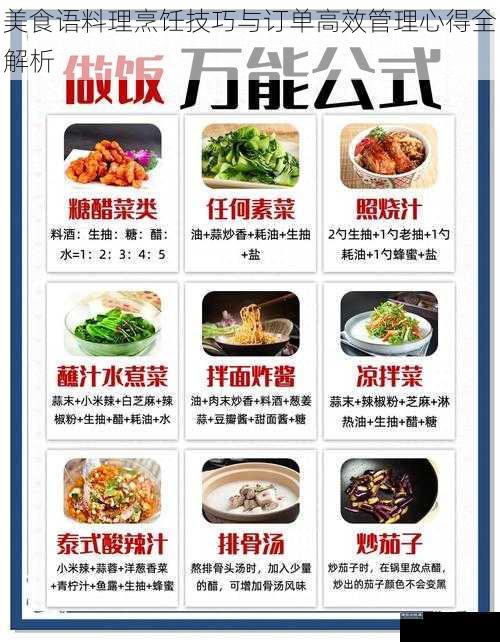 美食语料理烹饪技巧与订单高效管理心得全解析