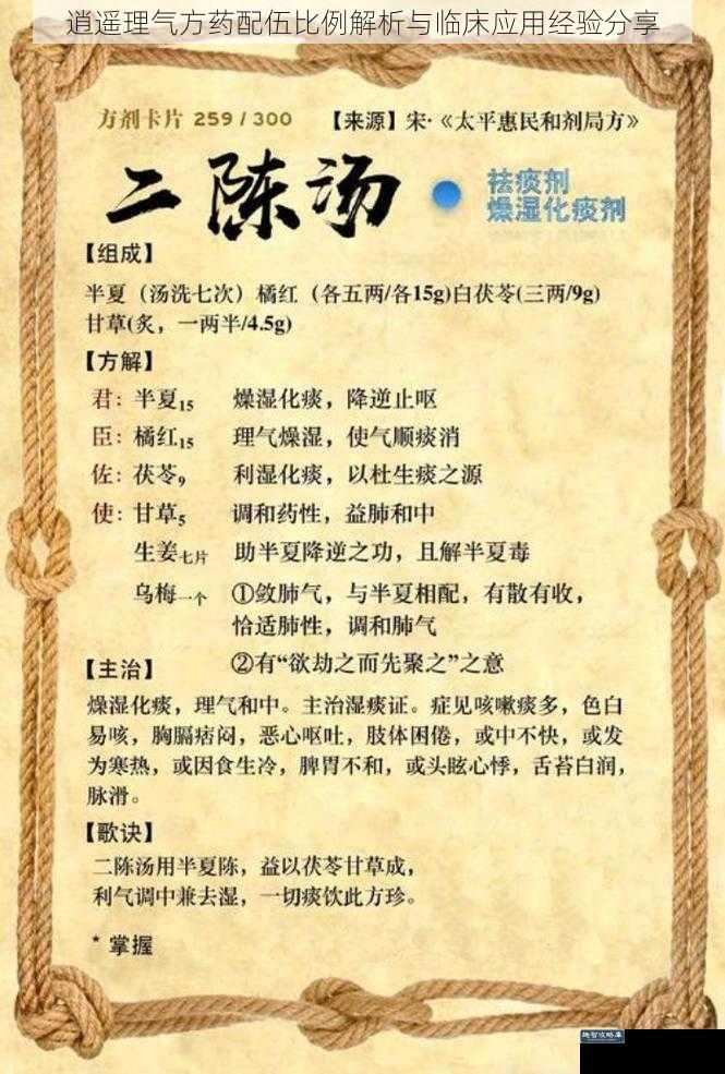 逍遥理气方药配伍比例解析与临床应用经验分享