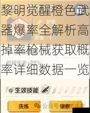 黎明觉醒橙色武器爆率全解析高掉率枪械获取概率详细数据一览
