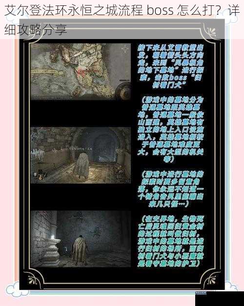 艾尔登法环永恒之城流程 boss 怎么打？详细攻略分享