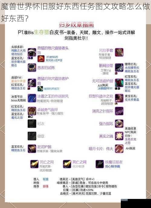魔兽世界怀旧服好东西任务图文攻略怎么做好东西？