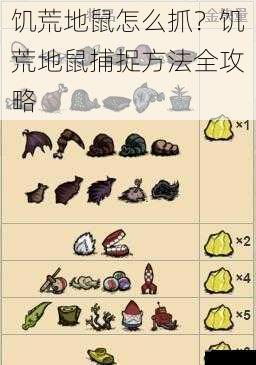 饥荒地鼠怎么抓？饥荒地鼠捕捉方法全攻略